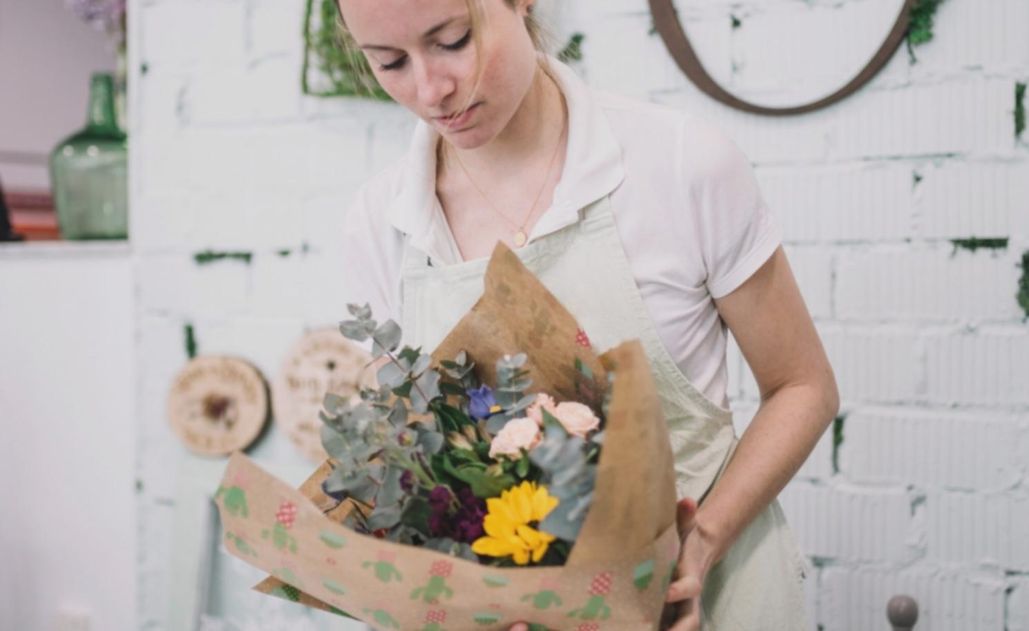 Custom botanical installation in modern Baku interior